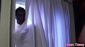 Tranny Sara Oliveira Sucks and Fucks Two Perverts' Cocks