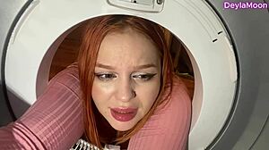 Stepmom Stuck in Washing Machine Gets Stepson Surprise