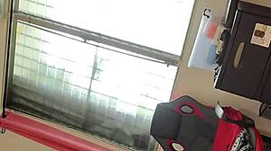 he spies stepmom masturbating then pounds her wet pussy and blasts ass cum