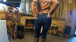 beautiful step-mom housewife shakes huge ass spreads hungry gaping pussy