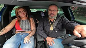 Marcelle Pimenta Milf Takes Wild Car Ride and Gives Bareback Blowbang Action