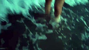 wanna see blonde flash tits suck cock on public beach?