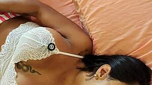 he spies stepmom masturbating then pounds her wet pussy and blasts ass cum