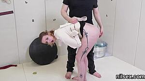 Flirty girl enters asshole asylum for wild therapy