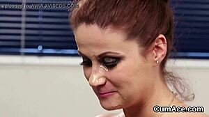 nasty pov blowbang idol drowns in bukkake facial jizz gulp