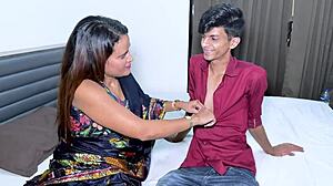 amateur beauty spreads legs for ex-boyfriend's thick cock pounding her big natural tits bouncing home