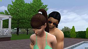 Watch This Muscular Ebony Babe Pound Big Cock Poolside With Massive Tits Bouncing!