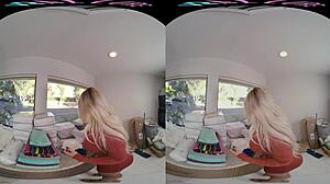 VRAllure Lazy Stepson Watches MILF Mother-in-Law Masturbate Shaved Pussy With Toys