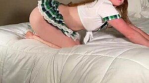 wanna watch this naughty schoolgirl drip in miniskirt? 😏