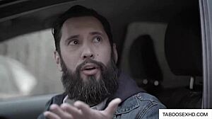 this beautiful teen gets surprised by her stalker and ends up riding his cock hard