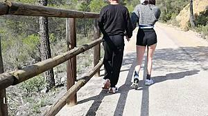 Pissing All Over Each Other Before Wild Public Forest Cowgirl Ride