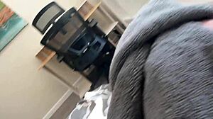 bratty stepsis jerks off your cock till cumshot on her big tits pov