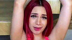 kaeelen garcia's juicy redhead slave tits bounce while brian evansx pounds her wet submissive holes 😍🔥