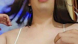 transsexual in pajamas strokes cock ready to cum!