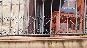 hey neighbor, you spied on me so now i'm blackmailing you - watch me strip in lingerie or else!