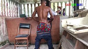 Hey, i caught my horny bbw wife riding that big black landlord cock outdoors - what a slut!