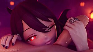 hu tao from vicineko gives the sloppiest blowjob ever??