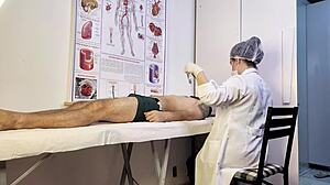 patient's cock throbs hard as nurse teases during dirty exam will you cum