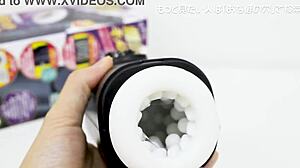 She straps into the piston machine for nonstop squirting handjob bliss