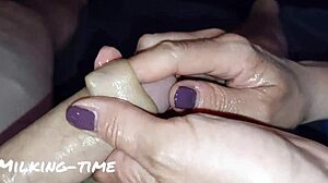 oh yeah, milking this british lactating mistress's huge tits feels so kinky with oiled handjob