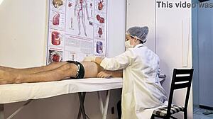 patient's cock throbs hard as nurse teases during dirty exam will you cum