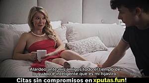 my cute blonde stepmom's lingerie hides her tight hole begging for my cock