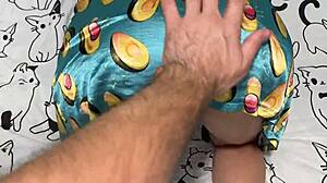 Stepdaughter Greets Stepdad's Overnight With Real Homemade Passion Legs Spread Wide