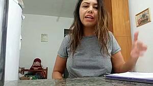 Vlog Sarah Rosa Proves Big Tits Boobs With Horny Brunette Milf Solo Reality Show