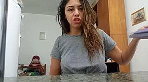 Vlog Sarah Rosa Proves Big Tits Boobs With Horny Brunette Milf Solo Reality Show