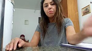 Vlog Sarah Rosa Proves Big Tits Boobs With Horny Brunette Milf Solo Reality Show