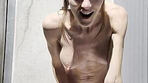 Bikini milf close up moans through oiled vibrator orgasm