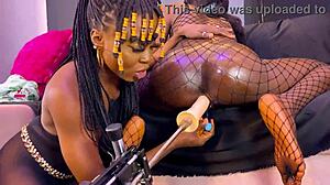 WOW STEP MOM DRILLS STEP DAUGHTER ON RAGING SEX MACHINE RIDE