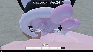 roblox slut takes rough beach pounding with deepthroat and anal frenzy