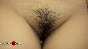 chika horie's hairy snatch drips as toys and cock invade her horny asian body