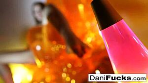 hey sexy dani fingers her tight wet pussy and moans with delight