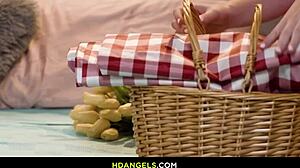 victoria voxxx smothers lilly bell's face in lesbian picnic pussy feast