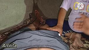 Hot Indian desi stepbrother pounds sister-in-law's tight pussy in bedroom!