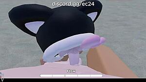 roblox slut takes rough beach pounding with deepthroat and anal frenzy
