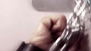 bound milf teases with big tits before chained penetration play