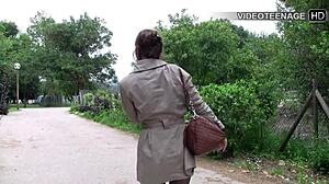 peek at lovely 18yo sandy teasing her tight pussy in another steamy casting interview vid