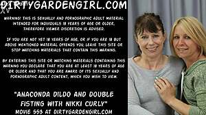 Nikki Curly Takes Anaconda Dildo Deep And Double Fists Her Ass