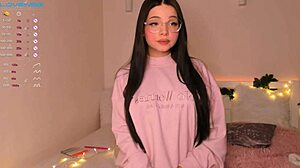 cute petite liza flaunts big tits boobs in webcam chat