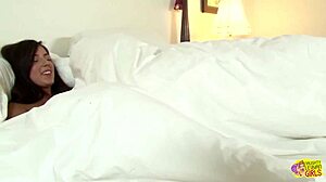 three slender besties dive into hot lesbian bedroom orgy