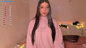 cute petite liza flaunts big tits boobs in webcam chat