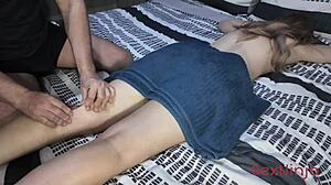 Step mom massage leads to creampie missionary fuck