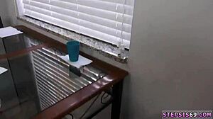 teen in stockings sucks stepbro's banana before hardcore creampie stuffing