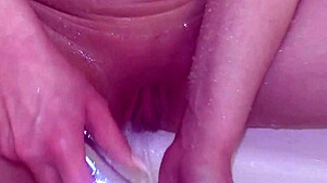 German Step-Mom's Bathtub Blowjob After Masturbation Bust