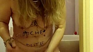 omg french slave bound in toilet, licking wc while spanking her huge ass 😈🔥