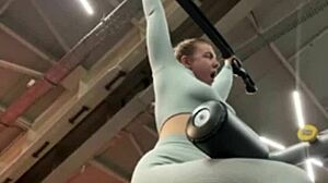 crazy gym fuck with this horny bbw big tits babe 💦🍑 watch her bounce and cum hard outdoors 😈