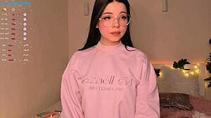 cute petite liza flaunts big tits boobs in webcam chat